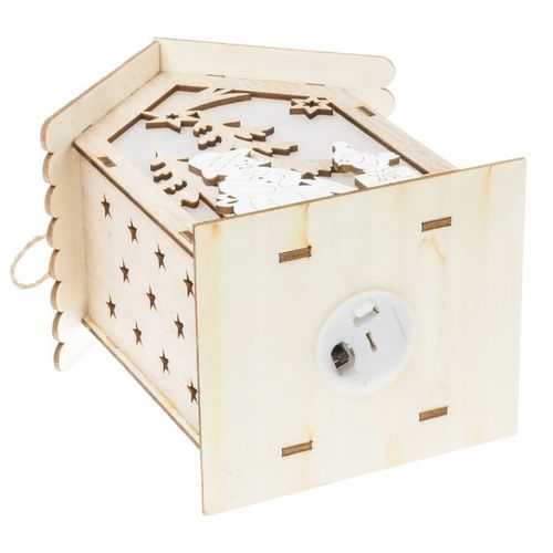 Lampion adwentowy drewniany na roraty z latarenką LED domek podświetlany 16 na Arena.pl