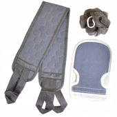 Zestaw Gąbek Szczotek Pod Prysznic TSG-414 3 Sztuki Do Mycia Ciała Premium