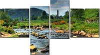 100 55CM OBRAZ 4 ELEM W DOLINIE GLENDALOUGH PŁÓTNO DRUK