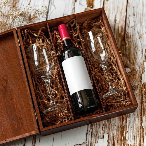 PREZENT NA ŚLUB SKRZYNKA NA WINO PREZENT ŚLUB DLA PARY MŁODEJ Z GRAWEREM na Arena.pl