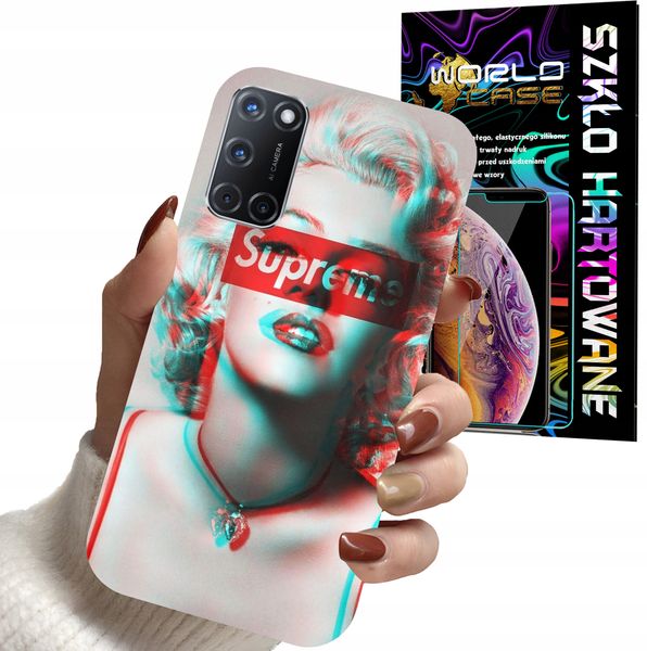 ETUI DO OPPO A52 - Monroe MODNE KOBIECE WZORY + SZKŁO zdjęcie 1