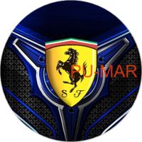 Opłatek na tort Urodziny Ferrari Auto Samochód Logo Bryka Fura Tekst Gratis