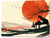 Obraz 90x70cm Pianistka