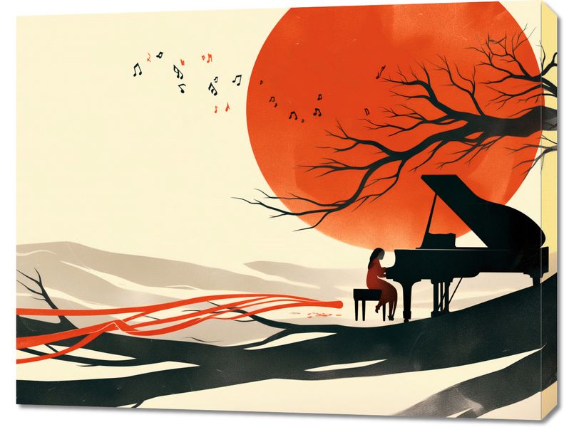 Obraz 90x70cm Pianistka zdjęcie 1