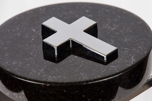 Lampion Na Pomnik Na Nagrobek srebrny stal nierdzewna + czarny granit na Arena.pl