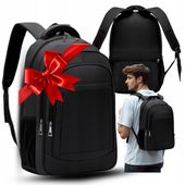 PLECAK MĘSKI DAMSKI DO PRACY SZKOŁY CZARNY WODOODPORNY WYTRZYMAŁY 4