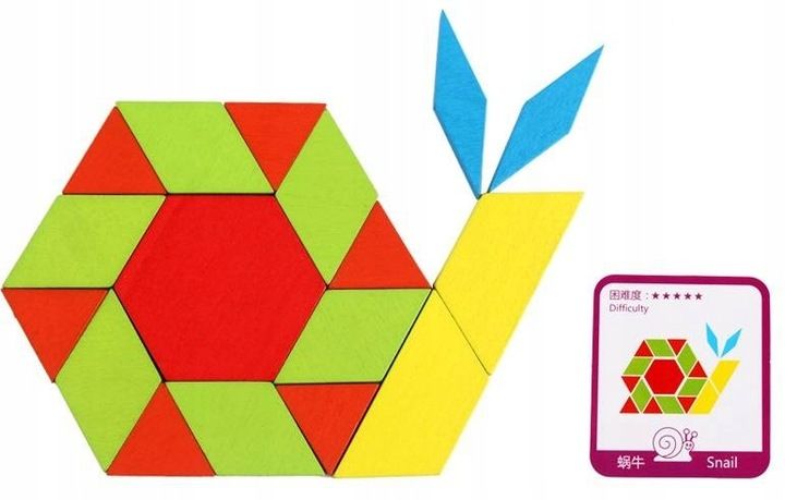 Puzzle Drewniane Układanka Montessori Mozaika XXL Klocki Drewniane 155elem. zdjęcie 16