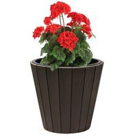 Doniczka okrągła imitacja drewna 21 L brązowy Ø 35 cm - stylowa i wytrzymała dekoracja do domu i ogrodu