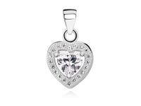 Rodowany srebrny wisiorek serce cyrkonia białe cyrkonie srebro 925 Z0760C_W