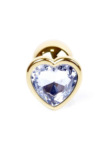 Plug-Jewellery Gold Heart Plug- Clear zdjęcie 1