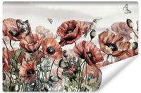 Fototapeta Kwiaty MAKI Motyle Ptaki Styl Vintage Natura 315cm x 210cm