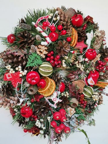 Wianek wieniec stroik 42 cm bożonarodzeniowy świąteczny na Arena.pl