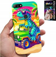 ETUI DO HUAWEI Y7 2018 - DINOZAUR W CIĘŻARÓWCE WZORY DLA DZIECI