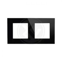 Ramka szklana podwójna czarna hartowane IP20