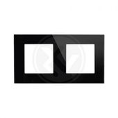 Ramka szklana podwójna czarna hartowane IP20