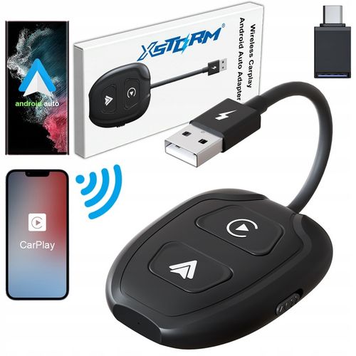 2 W 1 BEZPRZEWODOWY ANDROID AUTO i CARPLAY iPHONE ADAPTER WIFI BT XSTORM na Arena.pl