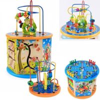 LT291 DREWNIANA KOSTKA EDUKACYJNA SORTER LABIRYNT 8W1 DLA DZIECI