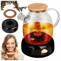 DZBANEK ZAPARZACZ DO HERBATY SZKLANY DZBANEK Z ZAPARZACZEM SPIRALĄ 1500ML