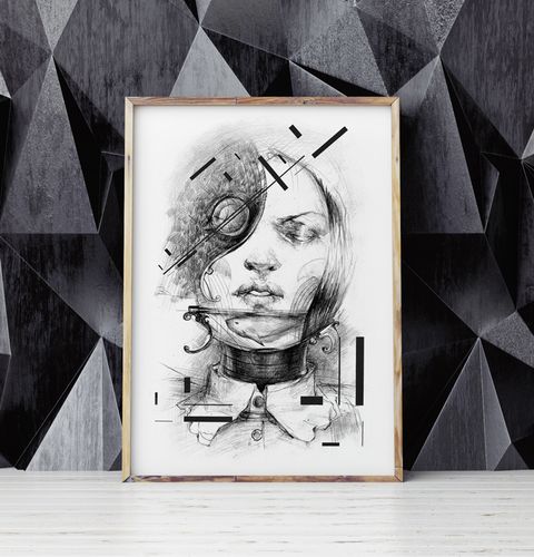 Plakat portret szkic 29,7x42 cm A3 na Arena.pl