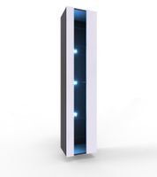 VIGO NEW czarna biała - szafka ze szklanymi półkami + LED, podwieszana