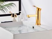 Bateria do łazienki złoty kran 16 na umywalkę alu