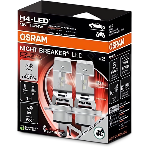 ŻARÓWKI OSRAM H4 LED LEDOWE NIGHT BREAKER HOMOLOGACJA STREET LEGAL 6000K na Arena.pl