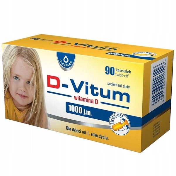 D-Vitum witamina D 1000 j.m. 90 kapsułek OLEOFARM zdjęcie 1