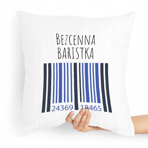 Prezent Poduszka Dla Baristy Bezcenna Baristka Z Nadrukiem Ze Zdjęciem zdjęcie 1