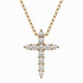 naszyjnik z żółtego srebra 925 z diamentem (brylantem) 0,09 ct lab