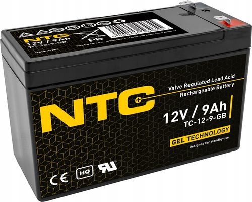 AKUMULATOR ŻELOWY BEZOBSŁUGOWY NTC 12V 9Ah (wymiar 7Ah, 7.5Ah, 9Ah, 10Ah) na Arena.pl