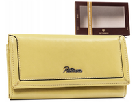 duży, skórzany portfel damski na bigiel i zatrzask - peterson