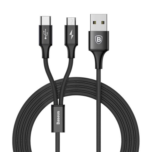 BASEUS KABEL MICRO-USB DWUSTRONNY 2W1 CZARNY na Arena.pl