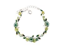 bransoletka delikatne, zielone kwiatuszki z kryształkami z kolekcji