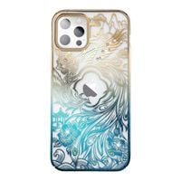 luksusowe etui iphone 14 plus z kryształami phoenix series złoto-niebieskie