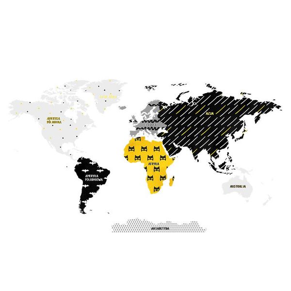 Naklejka Mapa Świata Superbohater DK330 L zdjęcie 3