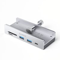 hub mh5pc montowany na zacisk usb-c / usb-a usb-c sd tf - srebrny