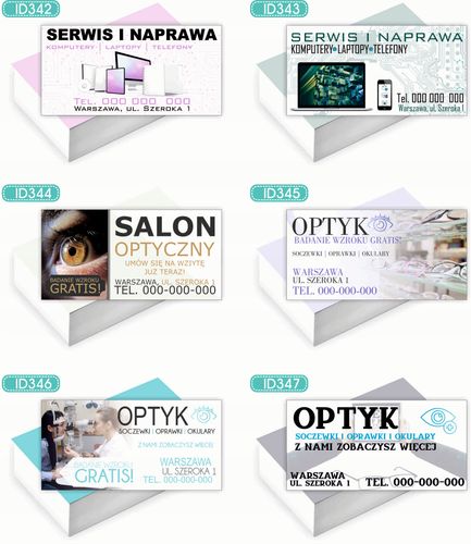 Wizytówki firmowe Foliowane 1000szt wiele różnych wzorów NAPRAWA OBUWIA na Arena.pl