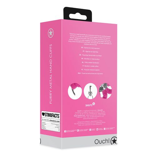 furry metal hand cuffs - pink na Arena.pl