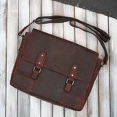 torba skórzana męska na ramię na laptopa brązowa vintage paolo peruzzi