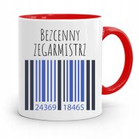 Kubek Czerwony Zegarmistrza Bezcenny Zegarmistrz Z Nadrukiem Ze Zdjęciem