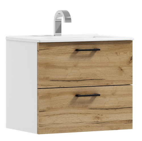 Szafka łazienkowa wisząca LUNA 80 dąb craft złoty/biały (W3) wpuszczana na Arena.pl