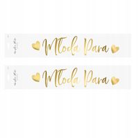 TABLICA ŚLUBNA MŁODA PARA x2 ZŁOTE ŚLUB DO AUTA