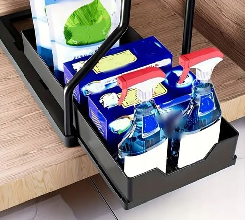 ORGANIZER POD ZLEW 2 POZIOMOWY WYSUWANA PÓŁKA STOJAK REGAŁ DO KUCHNI na Arena.pl