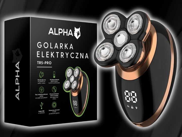 Golarka Męska 5W1 Maszynka do Golenia Brody, Włosów i Głowy - Trymer Alpha zdjęcie 13