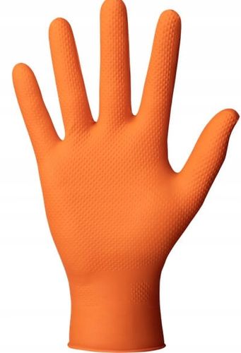 Rękawice Nitrylowe Mercator GOGRIP ORANGE Pomarańczowe MOCNE 50 sztuk L na Arena.pl
