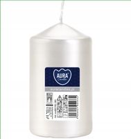 Świeca walec BISPOL AURA 30H 10CM SW60/100 BIAŁA PERŁA