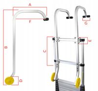 UCHWYT NA DACH Aluminiowy uchwyt na kalenicę DO DRABINY 150 kg