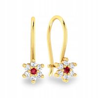 ZŁOTE KOLCZYKI KWIATKI PRÓBA 585 NA BIGIEL