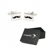 Spinki do mankietów prostokątne TWÓJ TEKST GRAFIKA