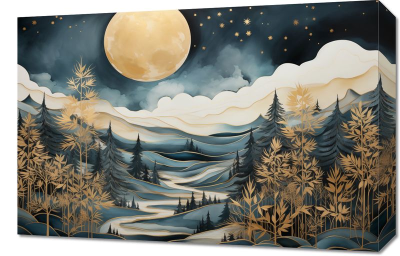 Obraz 60x40cm Szepty Nocnego Lasu zdjęcie 1